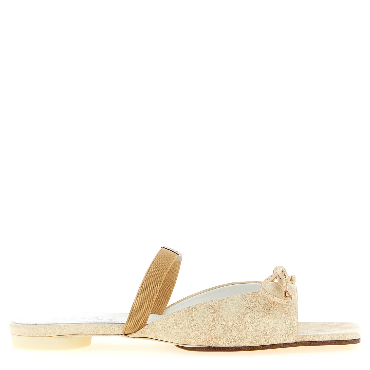 Beige Cowhide Slides