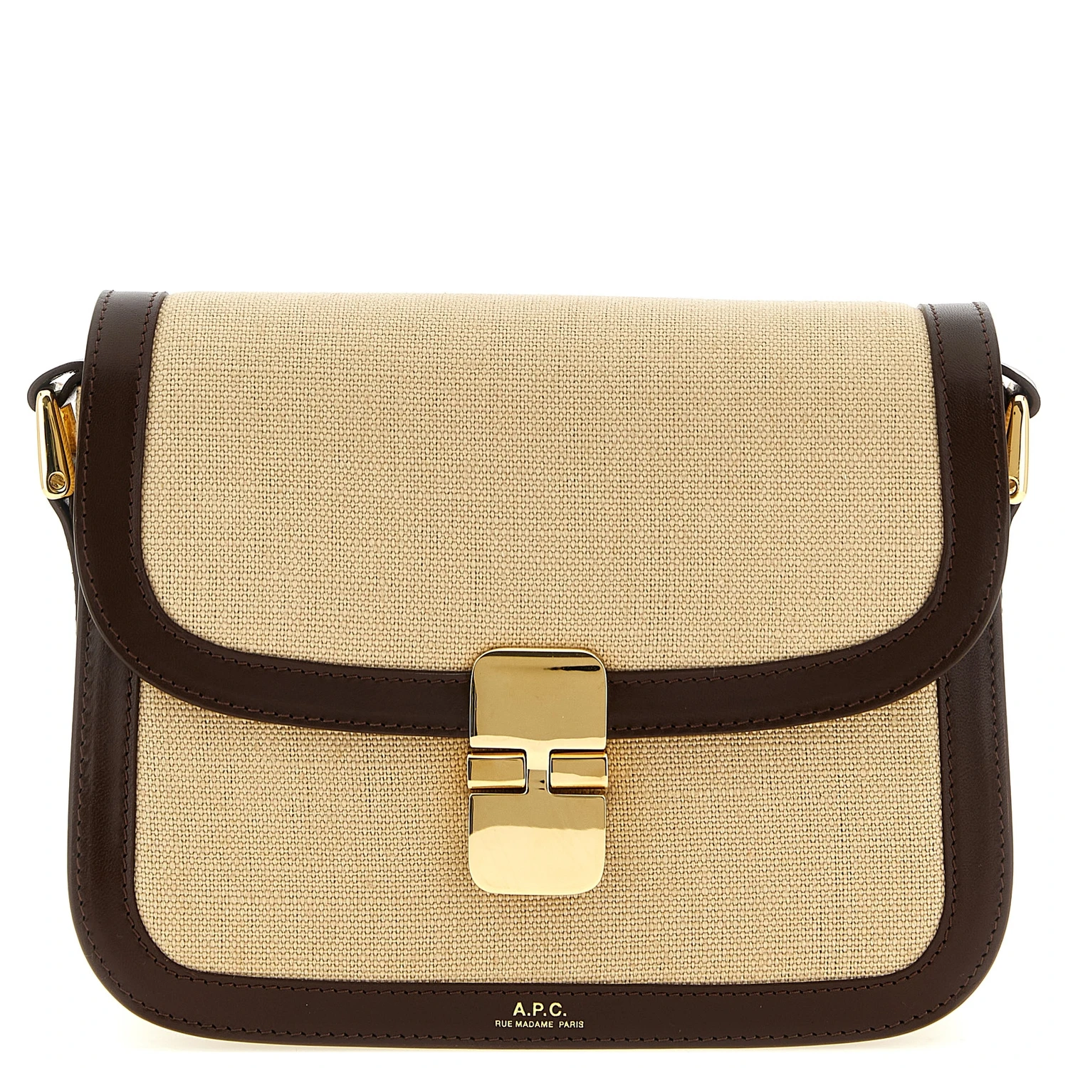 Beige Cotton Crossbody Bag