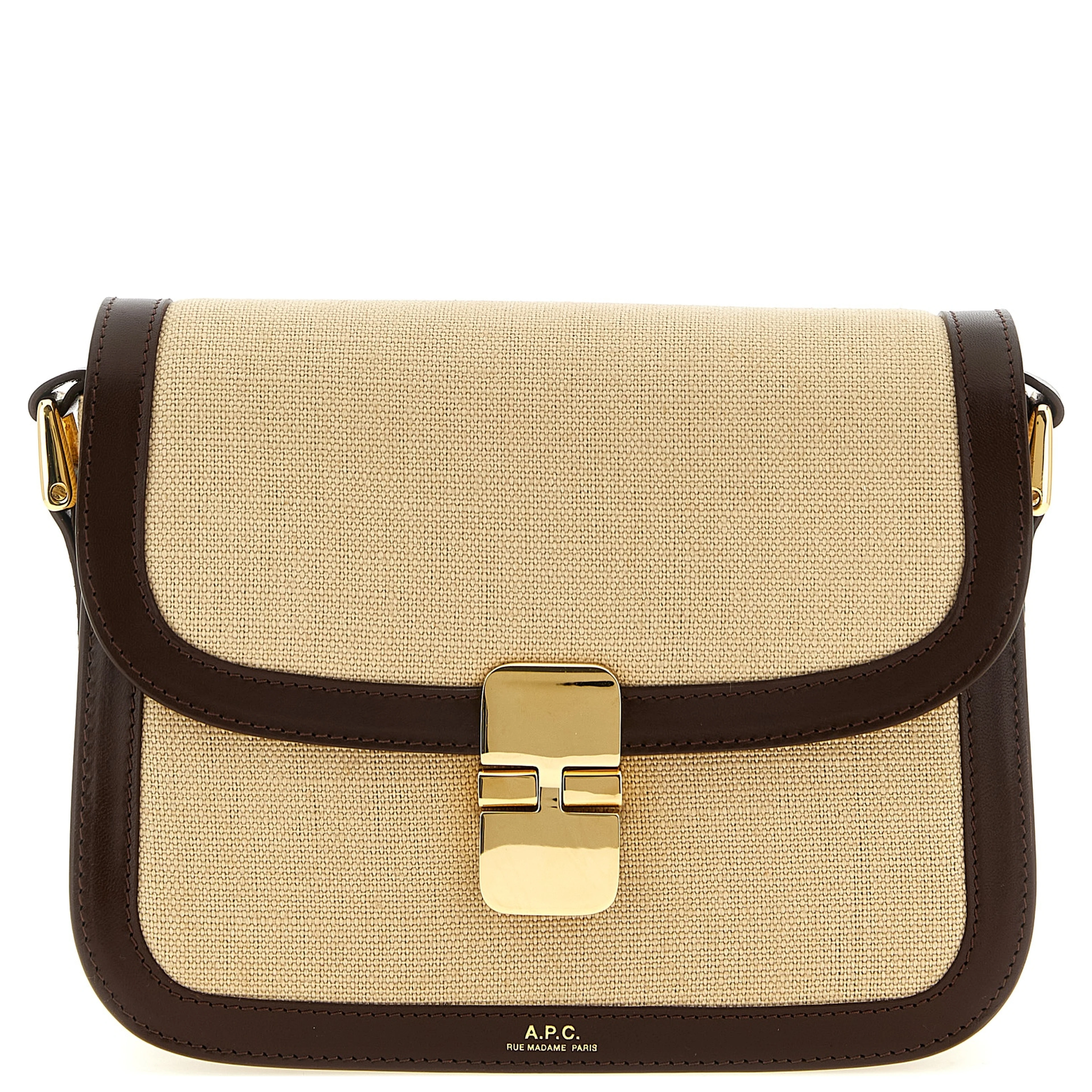 Beige Cotton Crossbody Bag