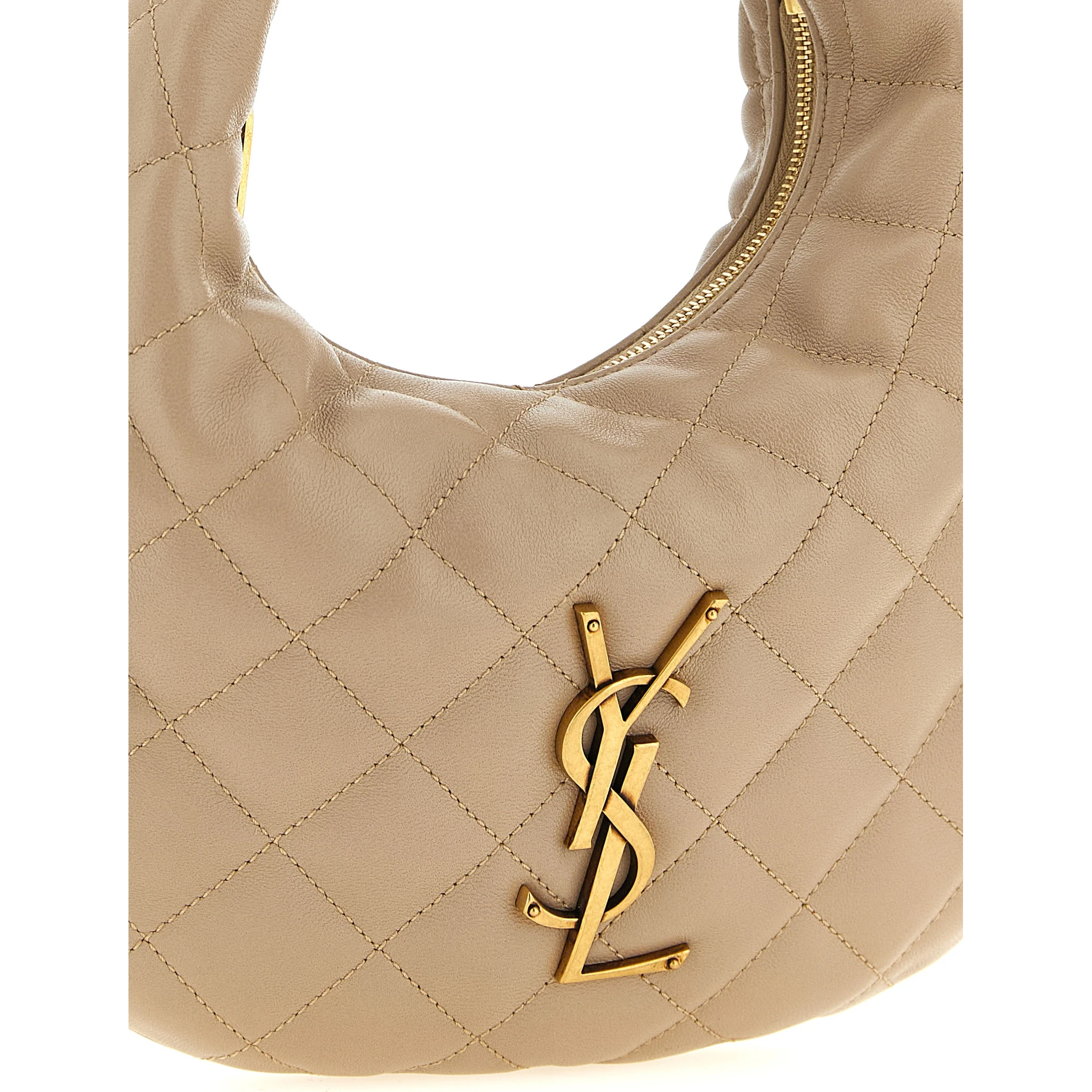 Beige Lamb Leather Handbag