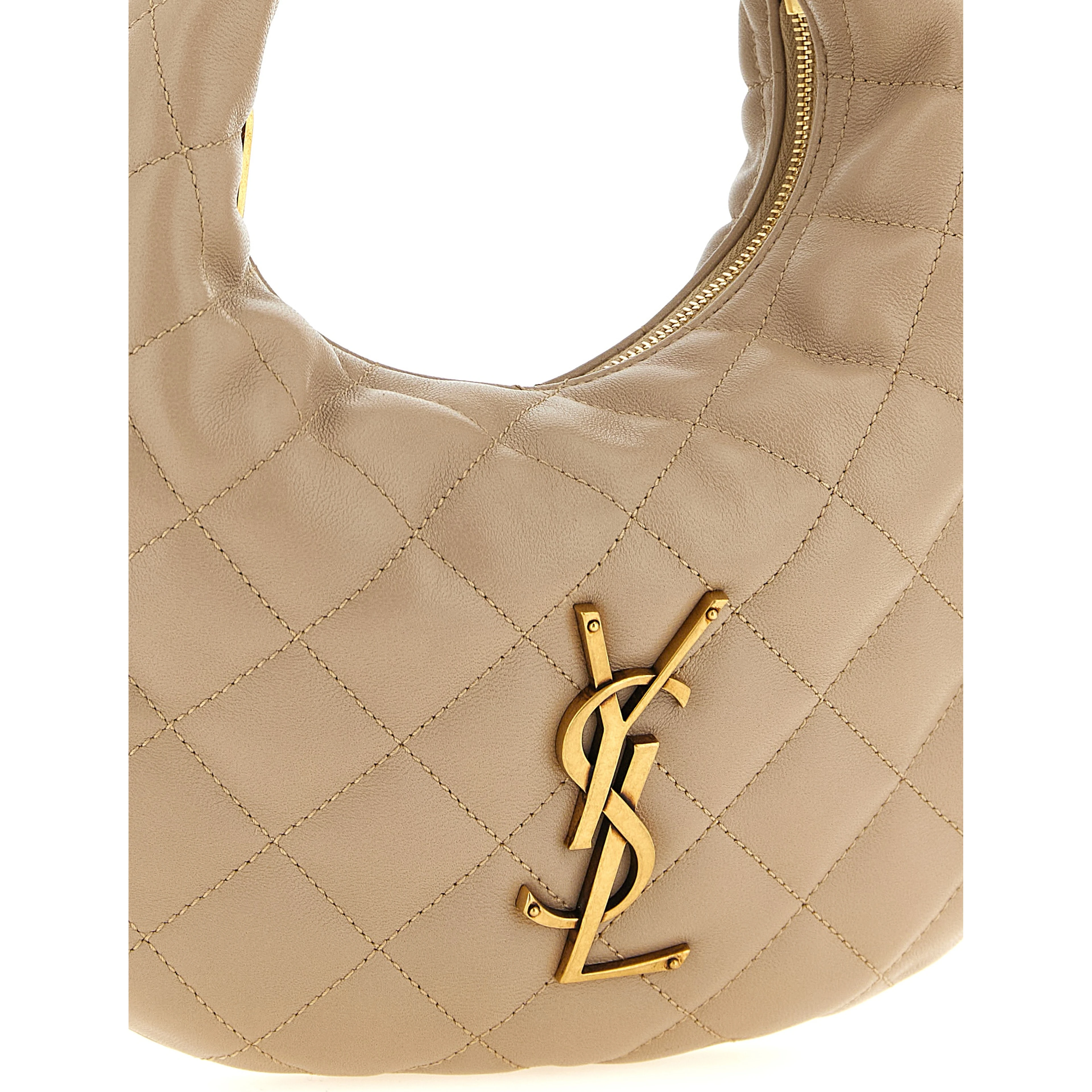 Beige Lamb Leather Handbag