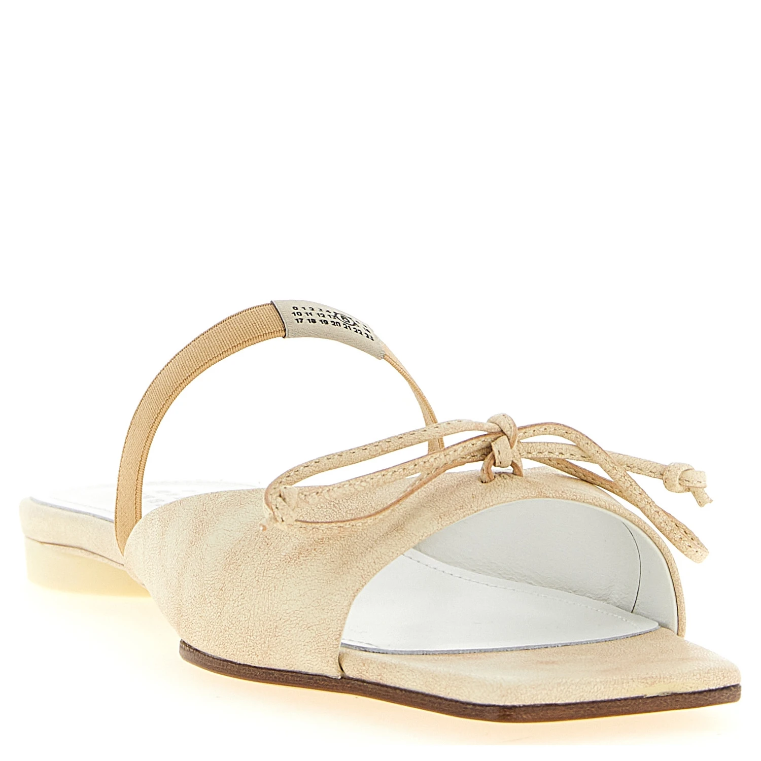 Beige Cowhide Slides