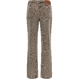 Brown Cotton Straight-Leg Jeans