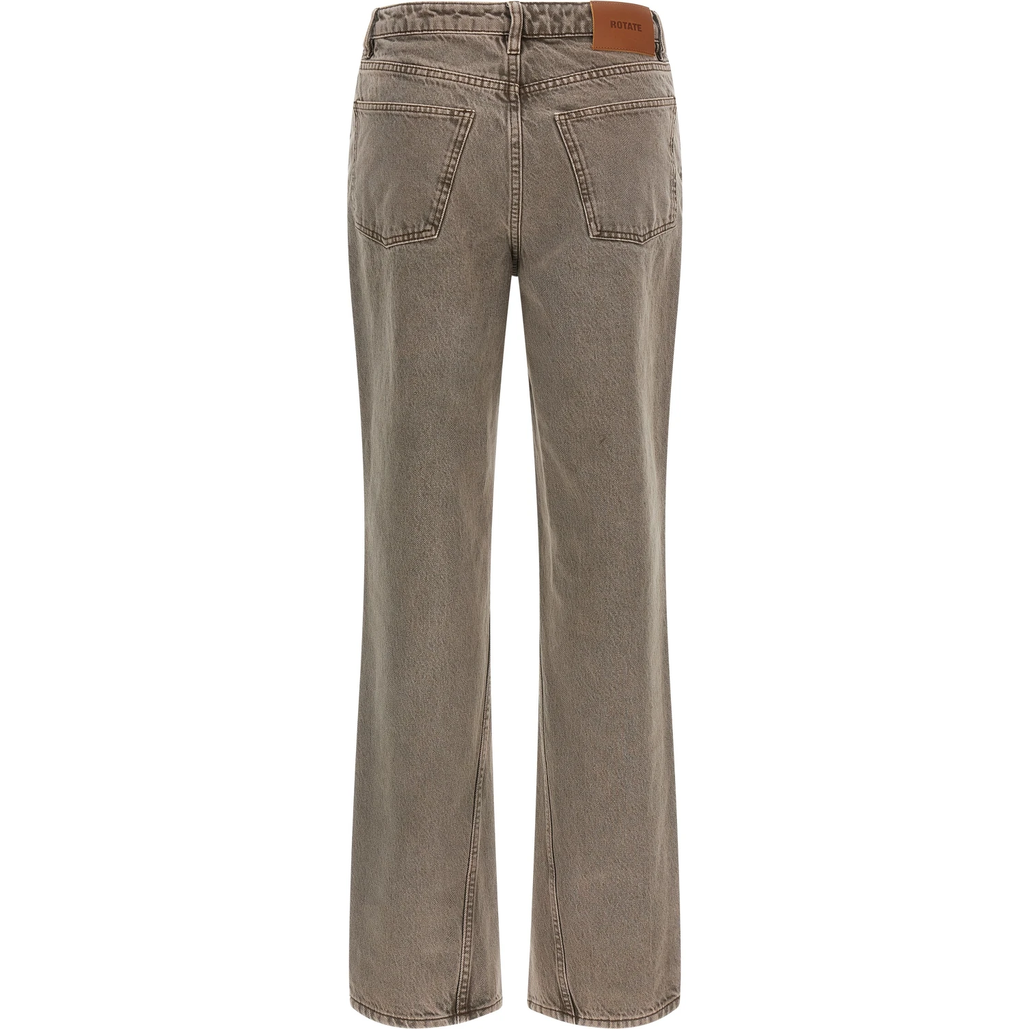 Brown Cotton Straight-Leg Jeans