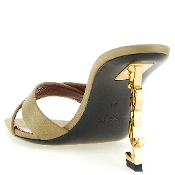 Bicolor Viscose Stiletto Heel Sandals