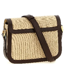 Beige Cotton Crossbody Bag