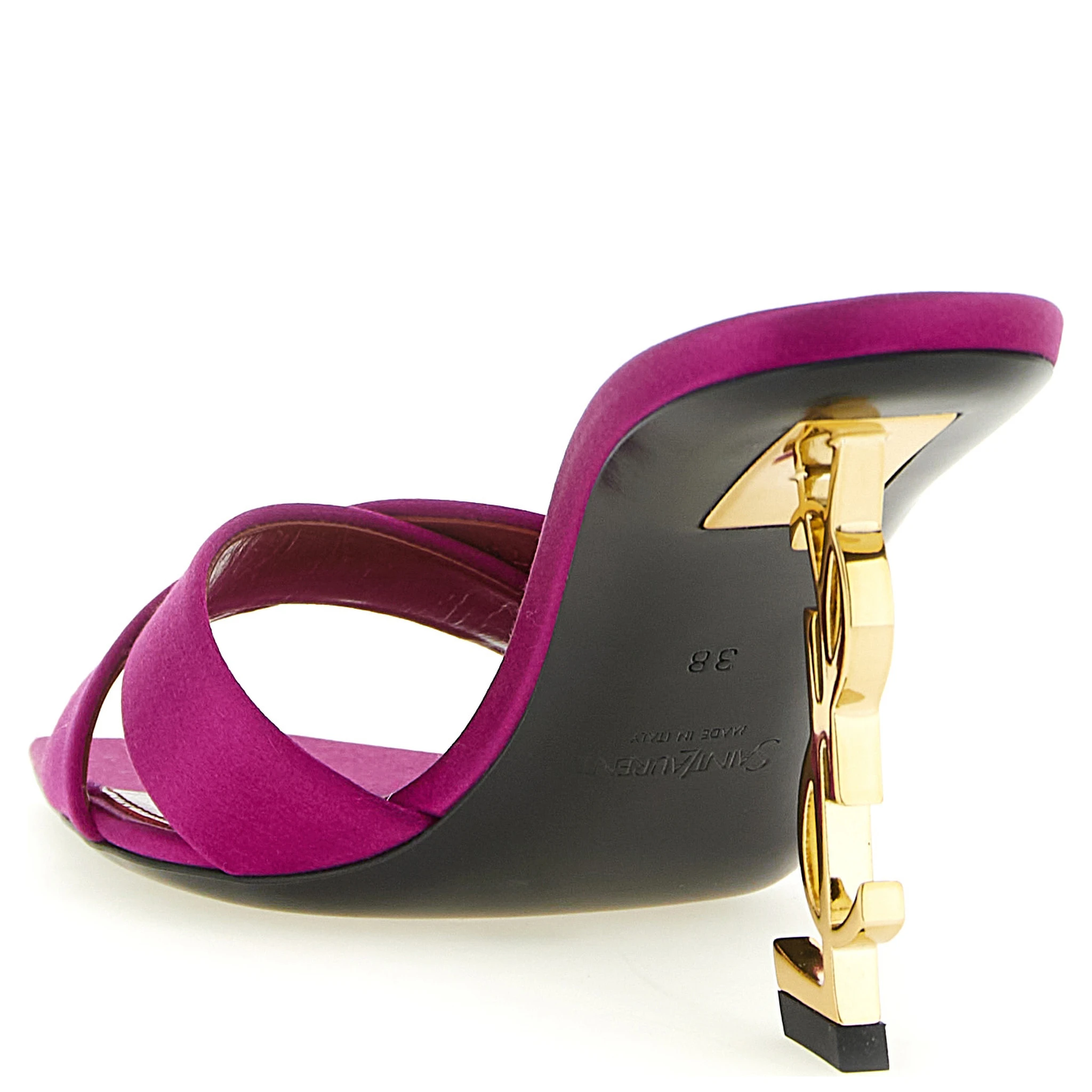 Fuchsia Viscose Stiletto Heel Sandals