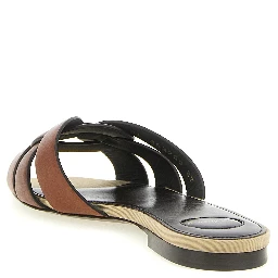 Brown Calfskin Slides