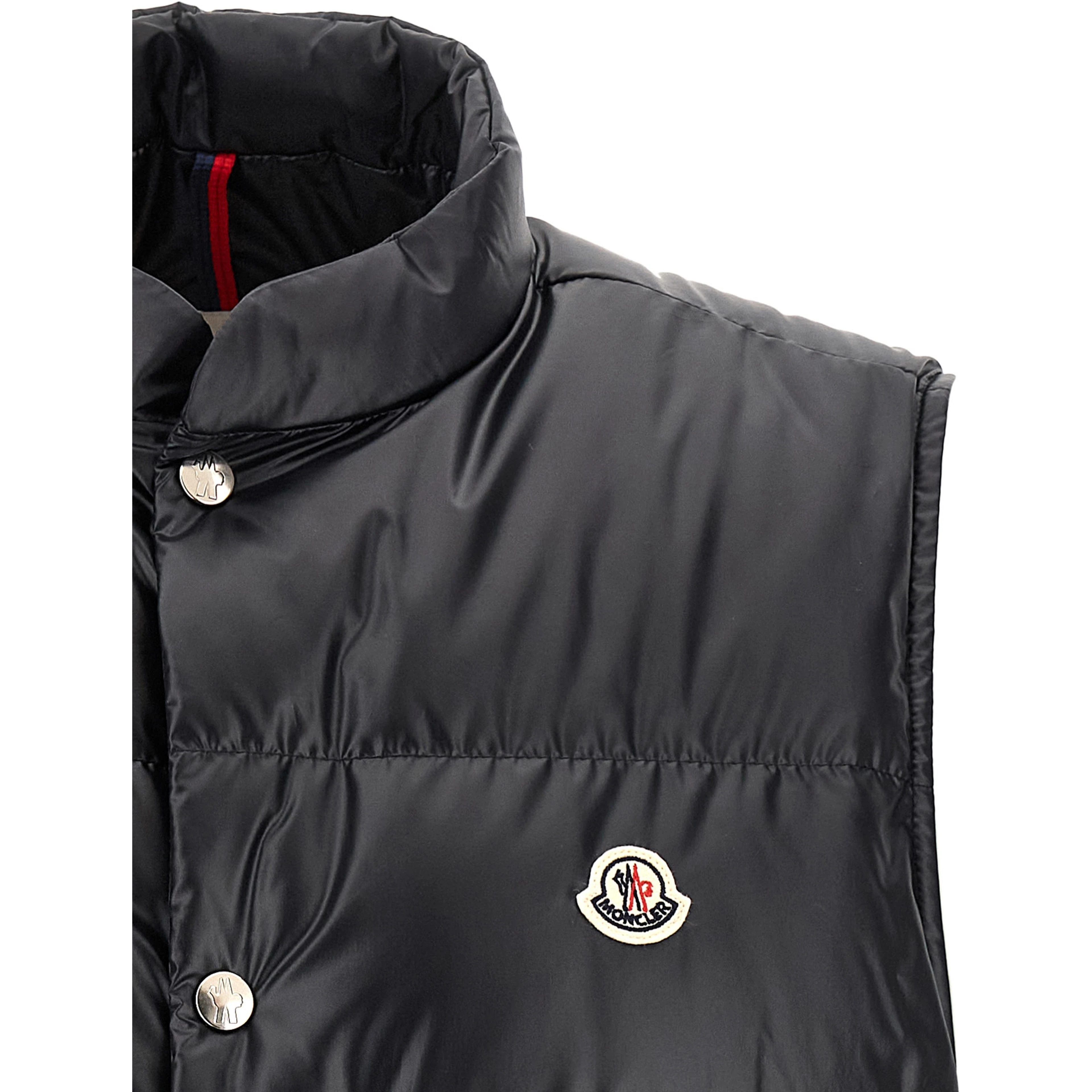 Blue Polyester Sleeveless Jacket