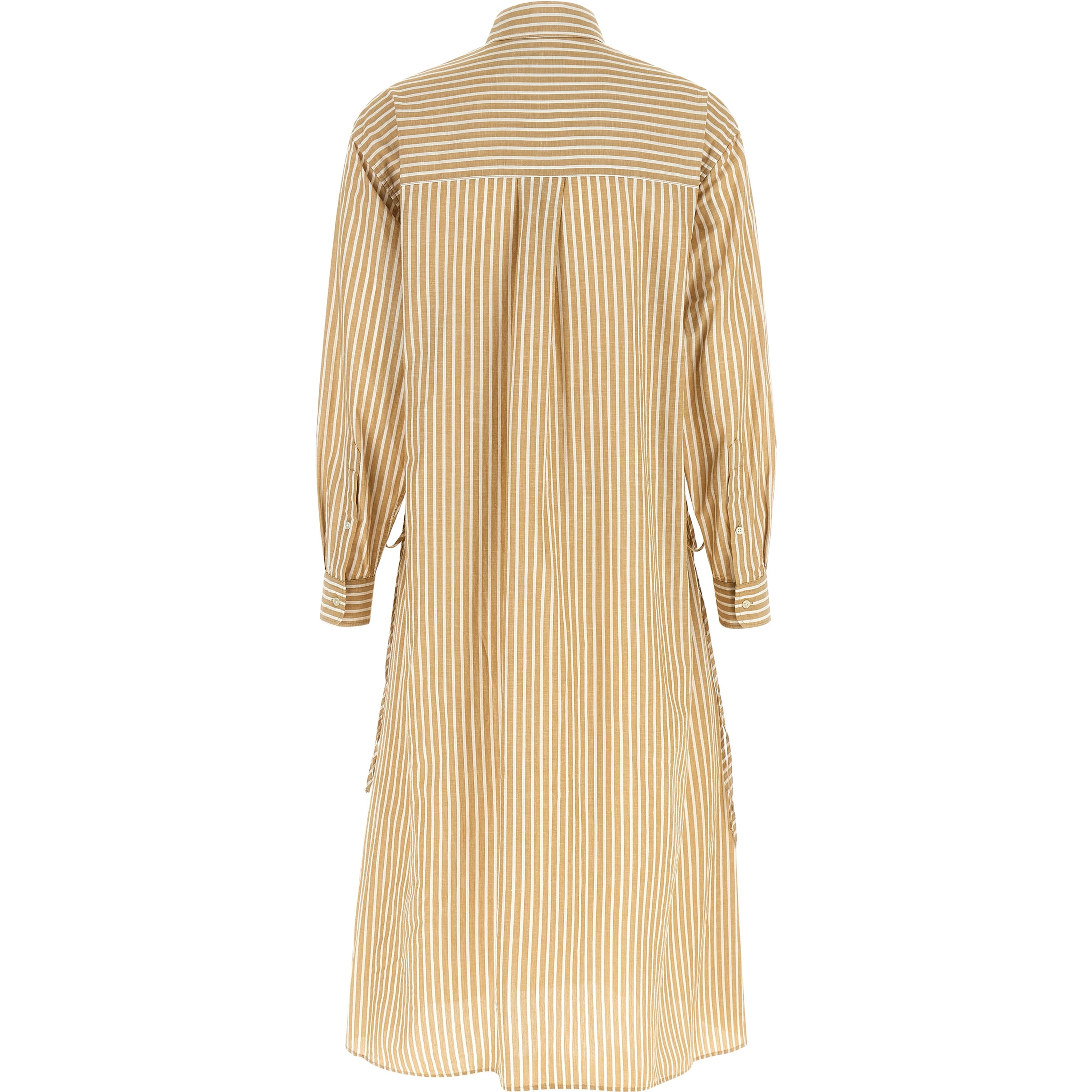 Beige Cotton Midi Dress