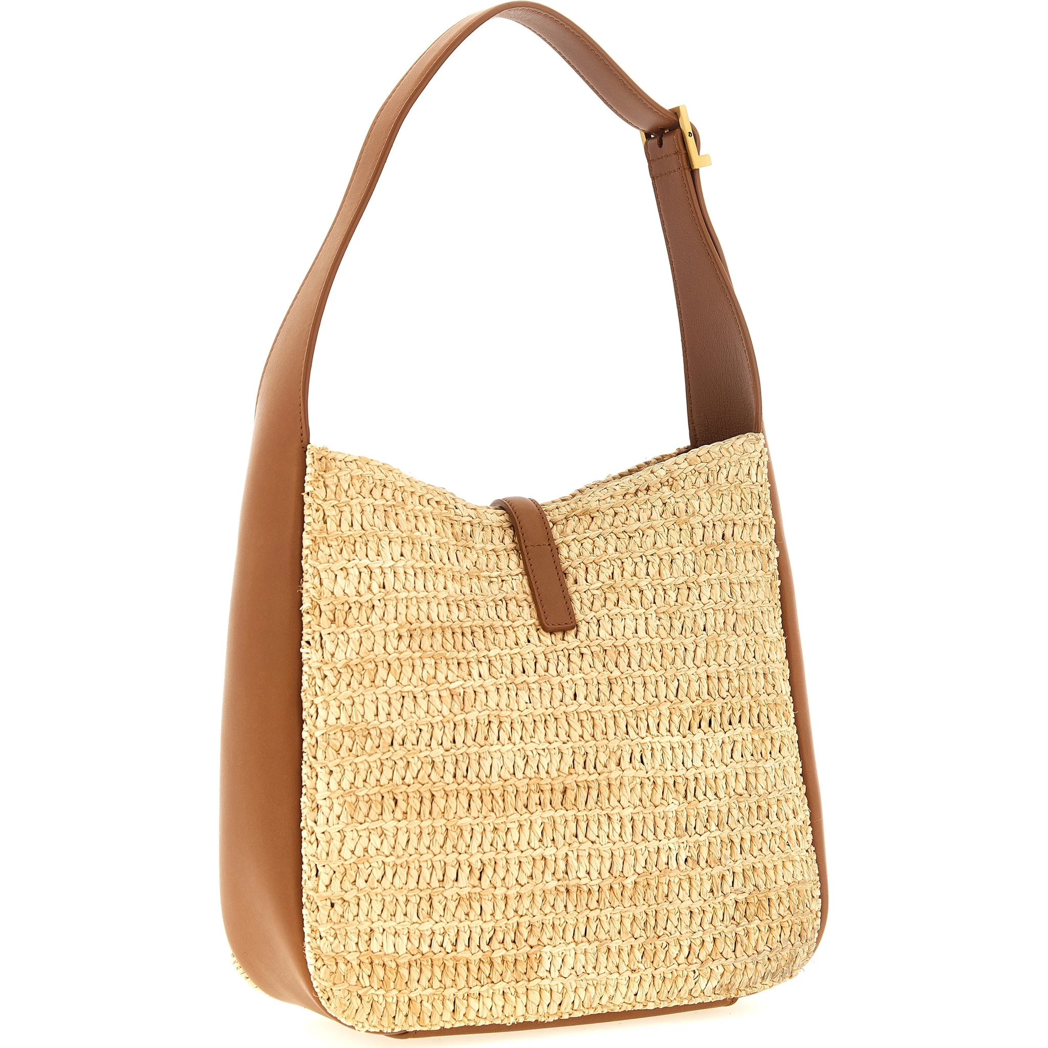 Beige Raffia Shoulder Bag
