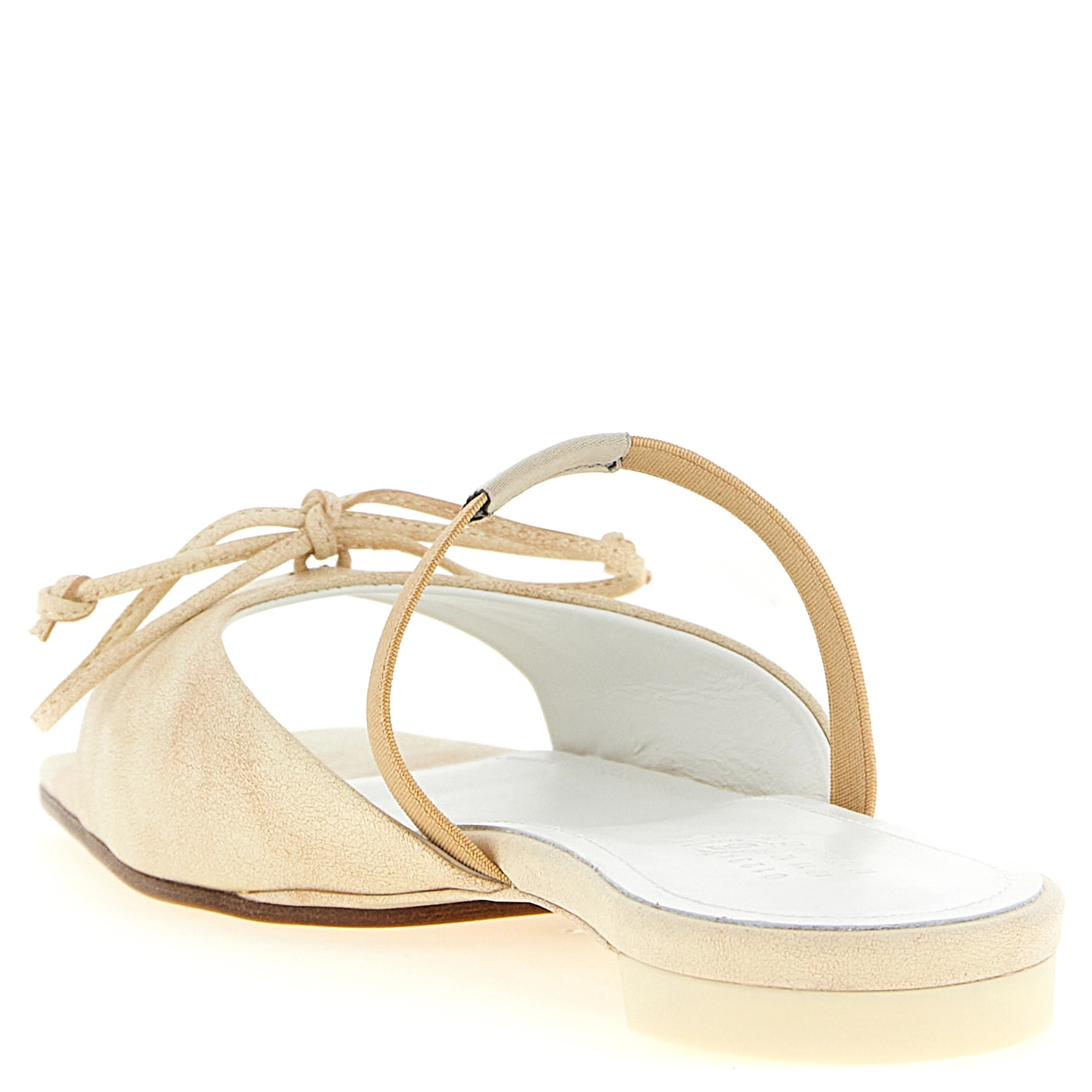 Beige Cowhide Slides