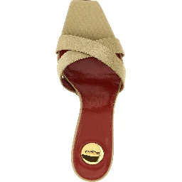 Bicolor Viscose Stiletto Heel Sandals