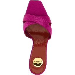 Fuchsia Viscose Stiletto Heel Sandals
