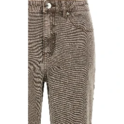 Brown Cotton Straight-Leg Jeans