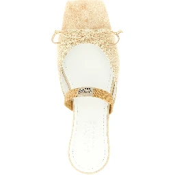 Beige Cowhide Slides