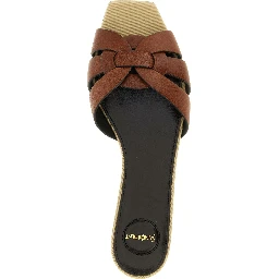 Brown Calfskin Slides