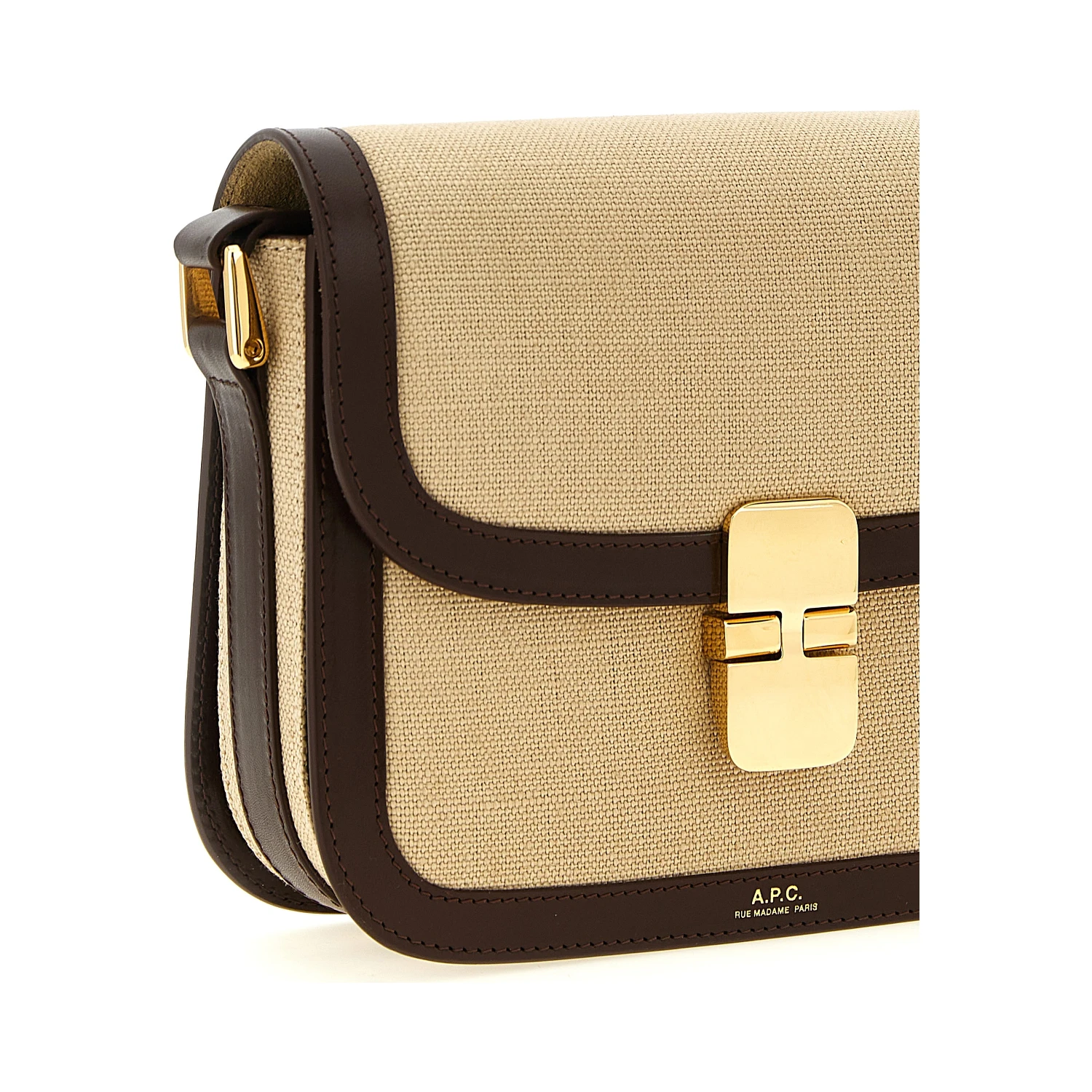 Beige Cotton Crossbody Bag