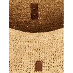Beige Raffia Shoulder Bag