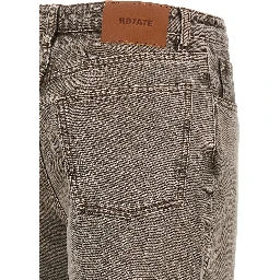 Brown Cotton Straight-Leg Jeans