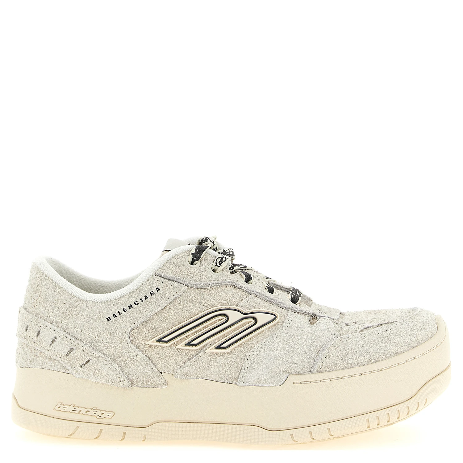 Beige Bovine Leather Platform Sneakers