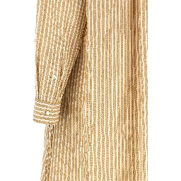 Beige Cotton Midi Dress