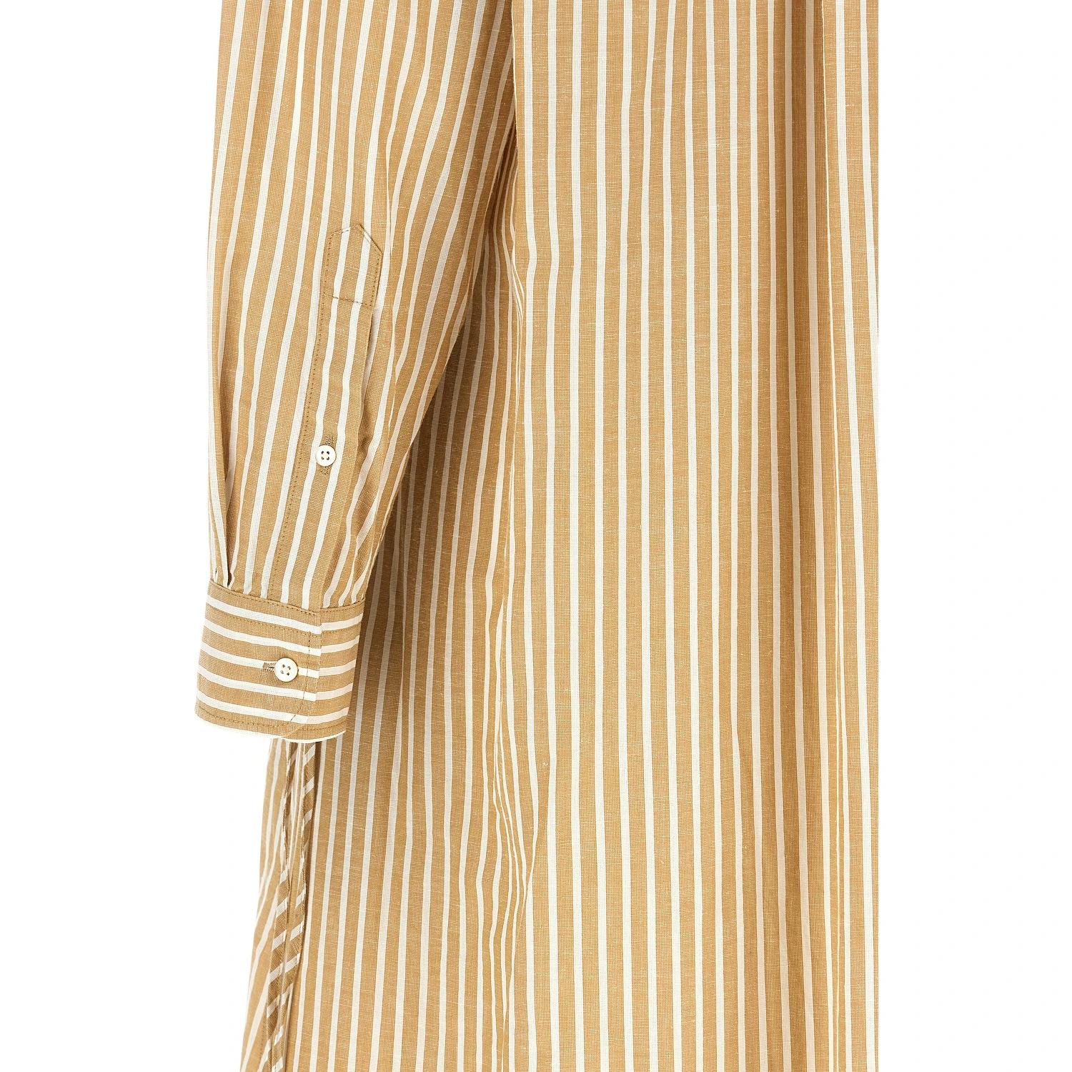 Beige Cotton Midi Dress