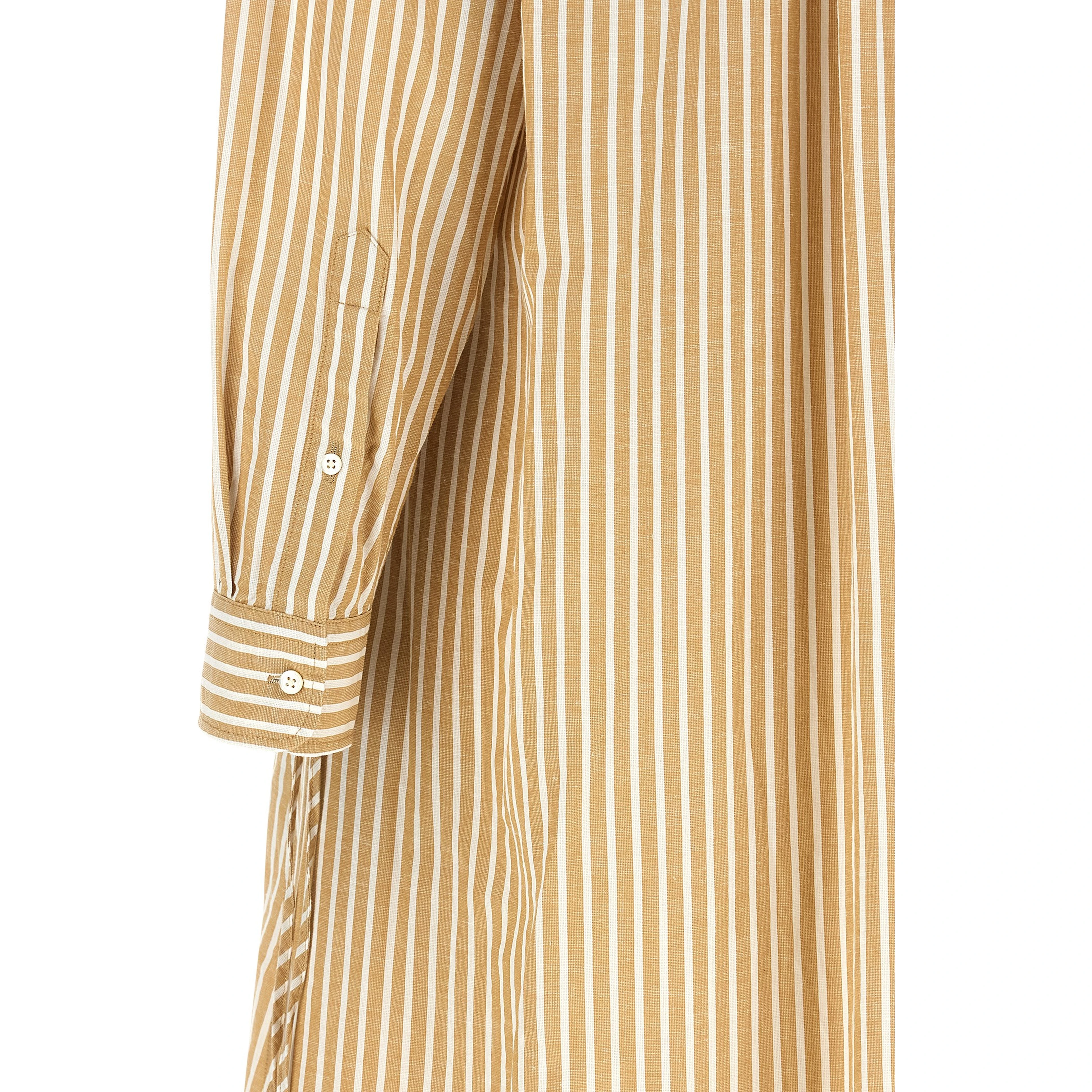 Beige Cotton Midi Dress