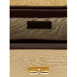 Beige Cotton Crossbody Bag