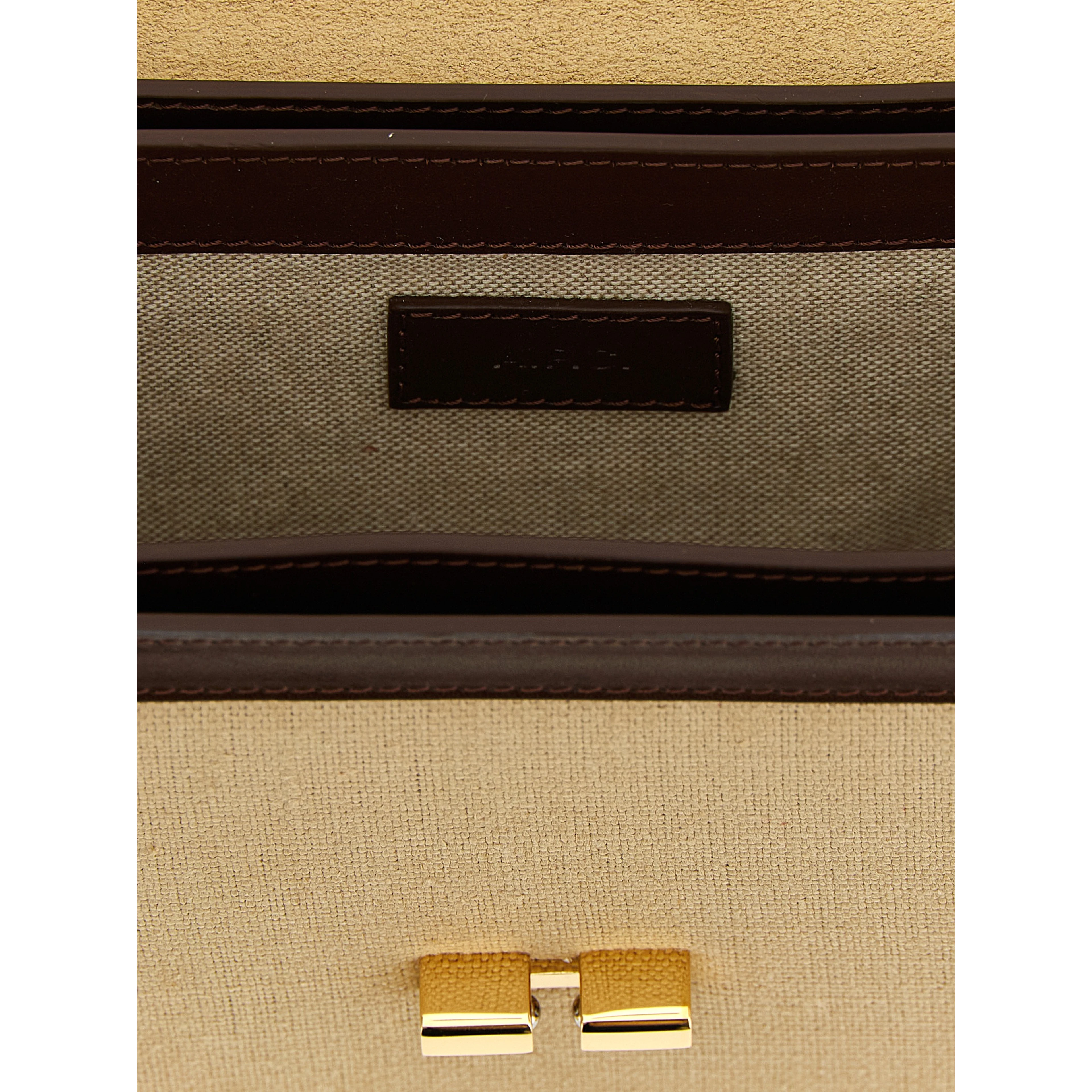 Beige Cotton Crossbody Bag