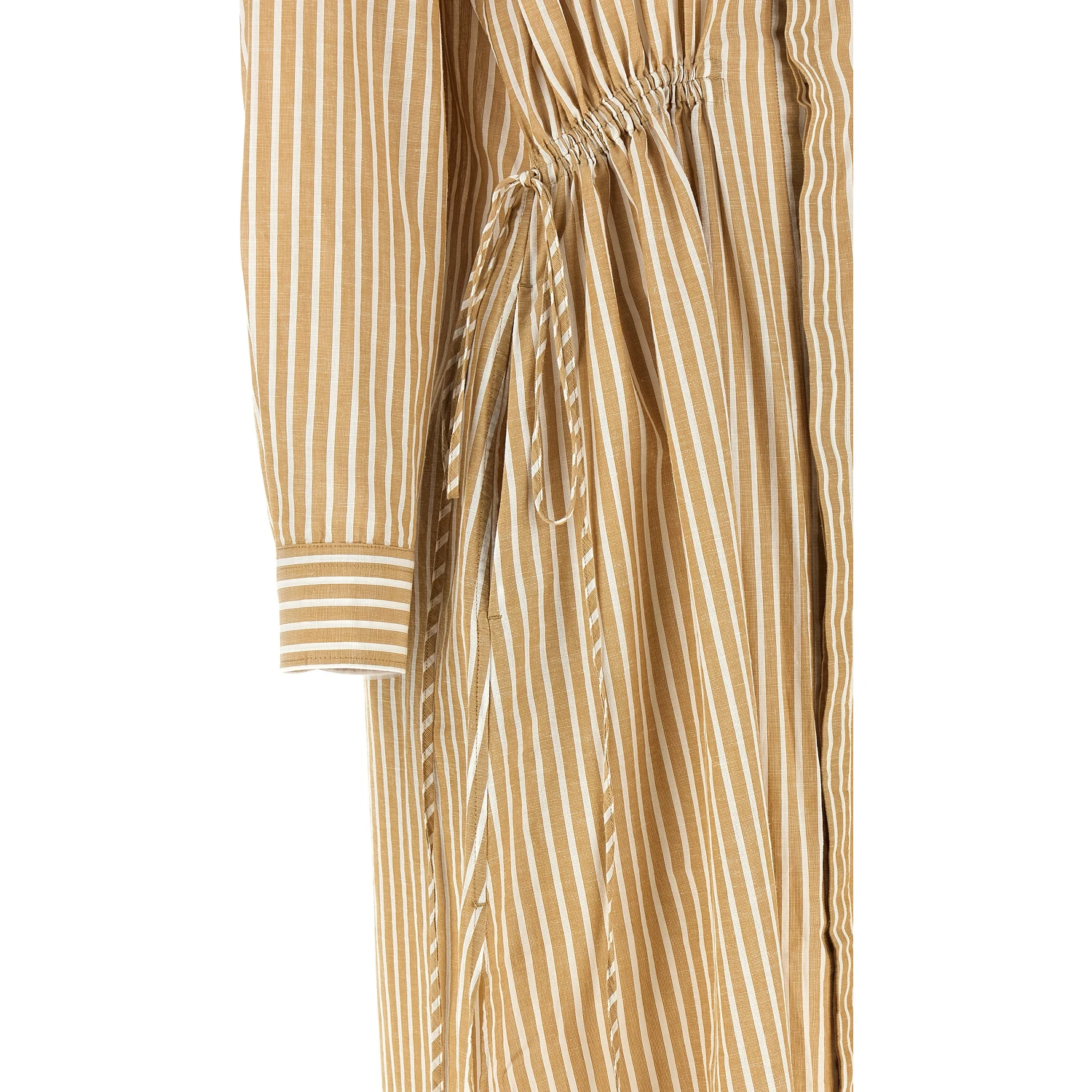 Beige Cotton Midi Dress