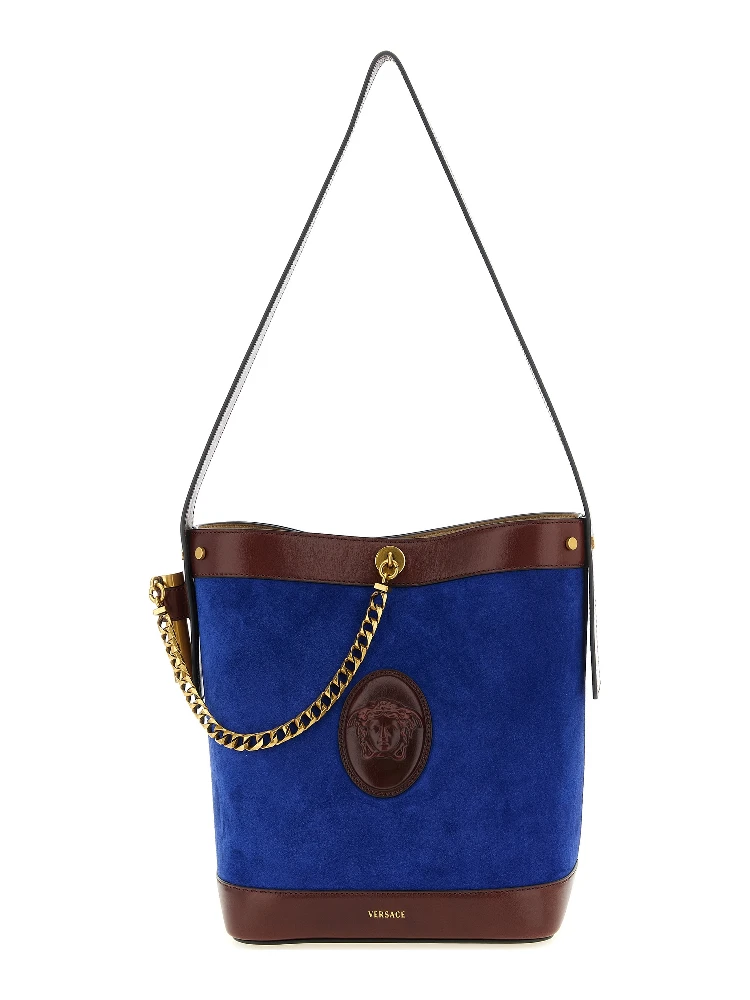 Blue Calfskin Shoulder Bag