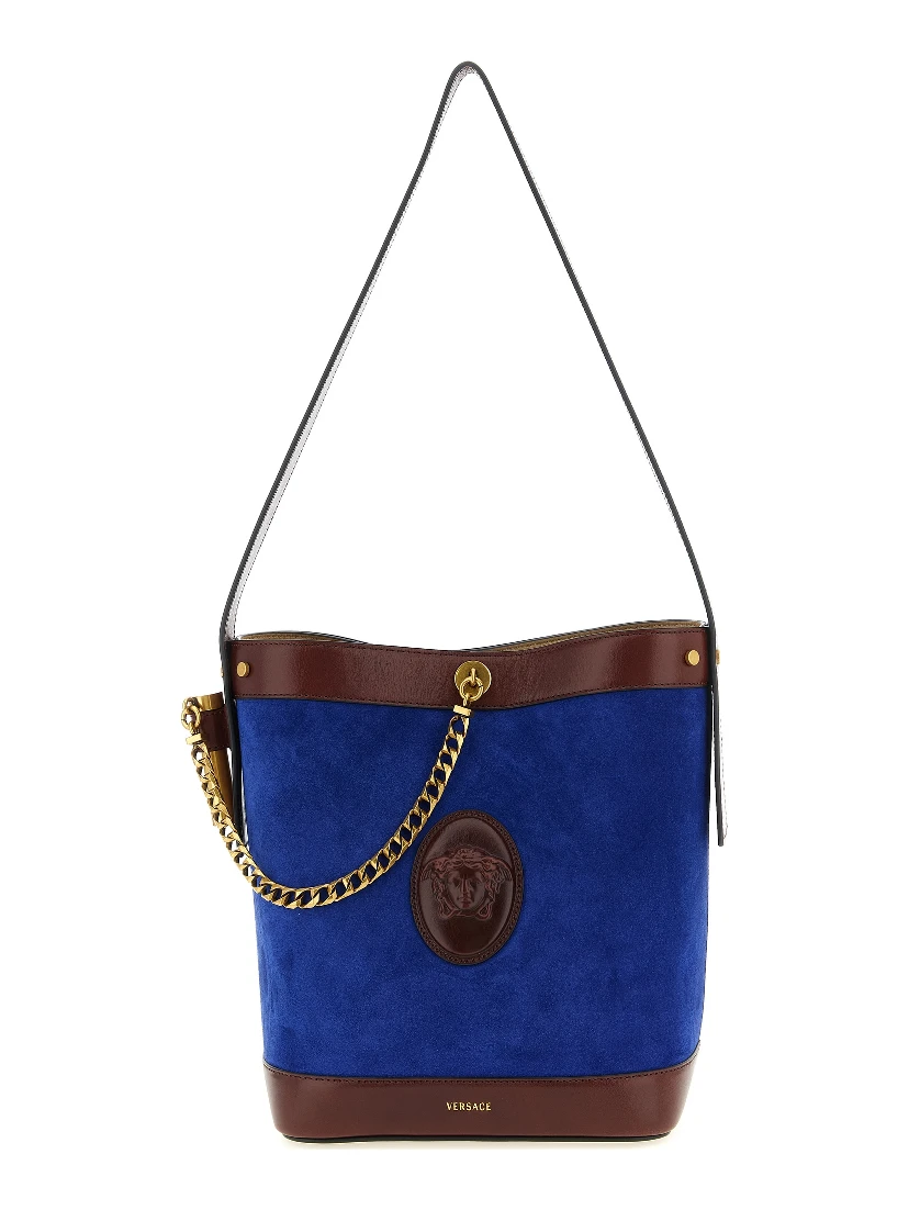 Blue Calfskin Shoulder Bag