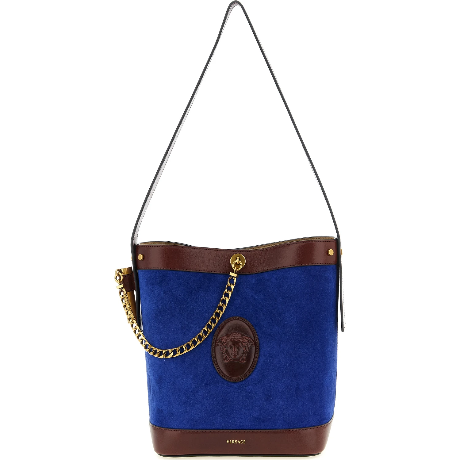 Blue Calfskin Shoulder Bag