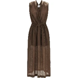 Brown Tencel Long Dress