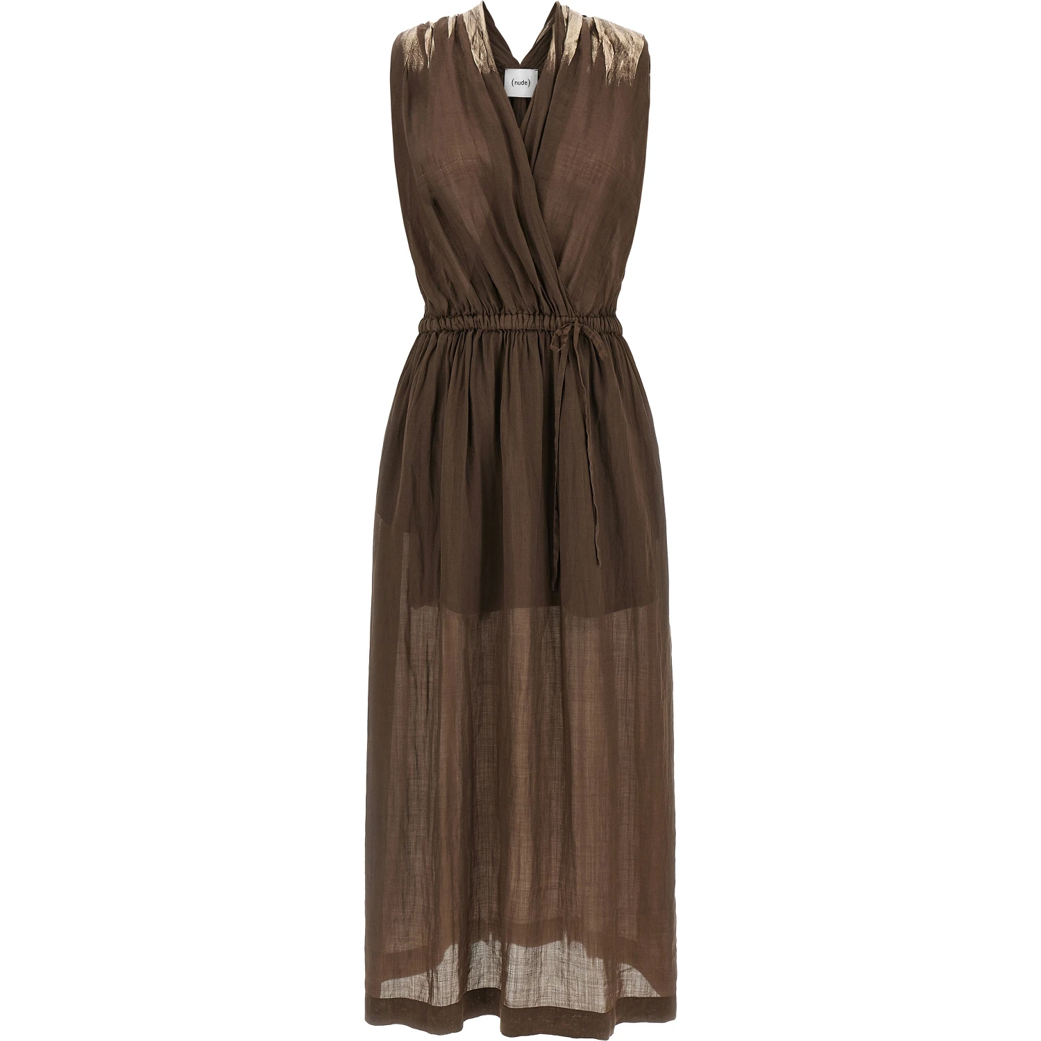 Brown Tencel Long Dress