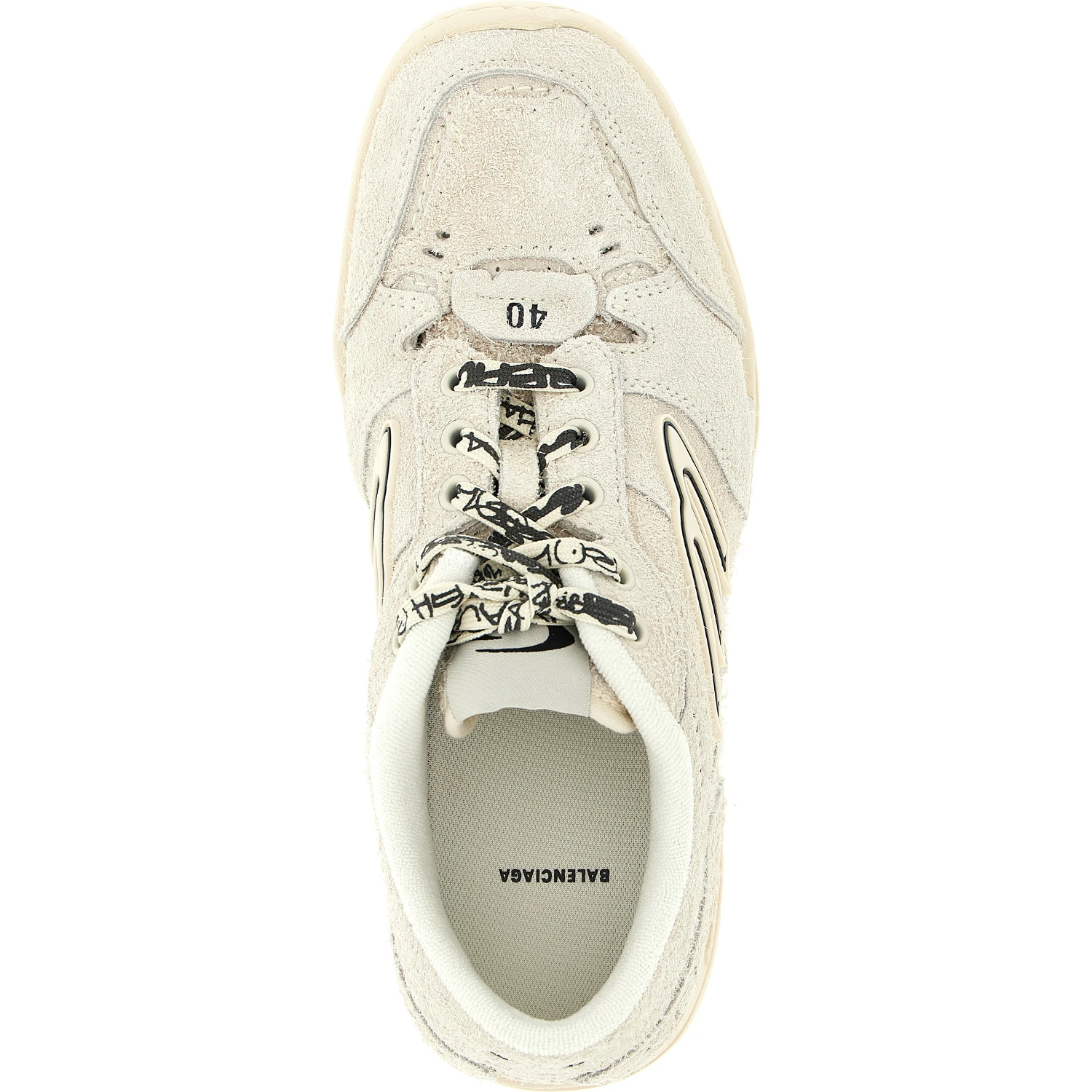 Beige Bovine Leather Platform Sneakers