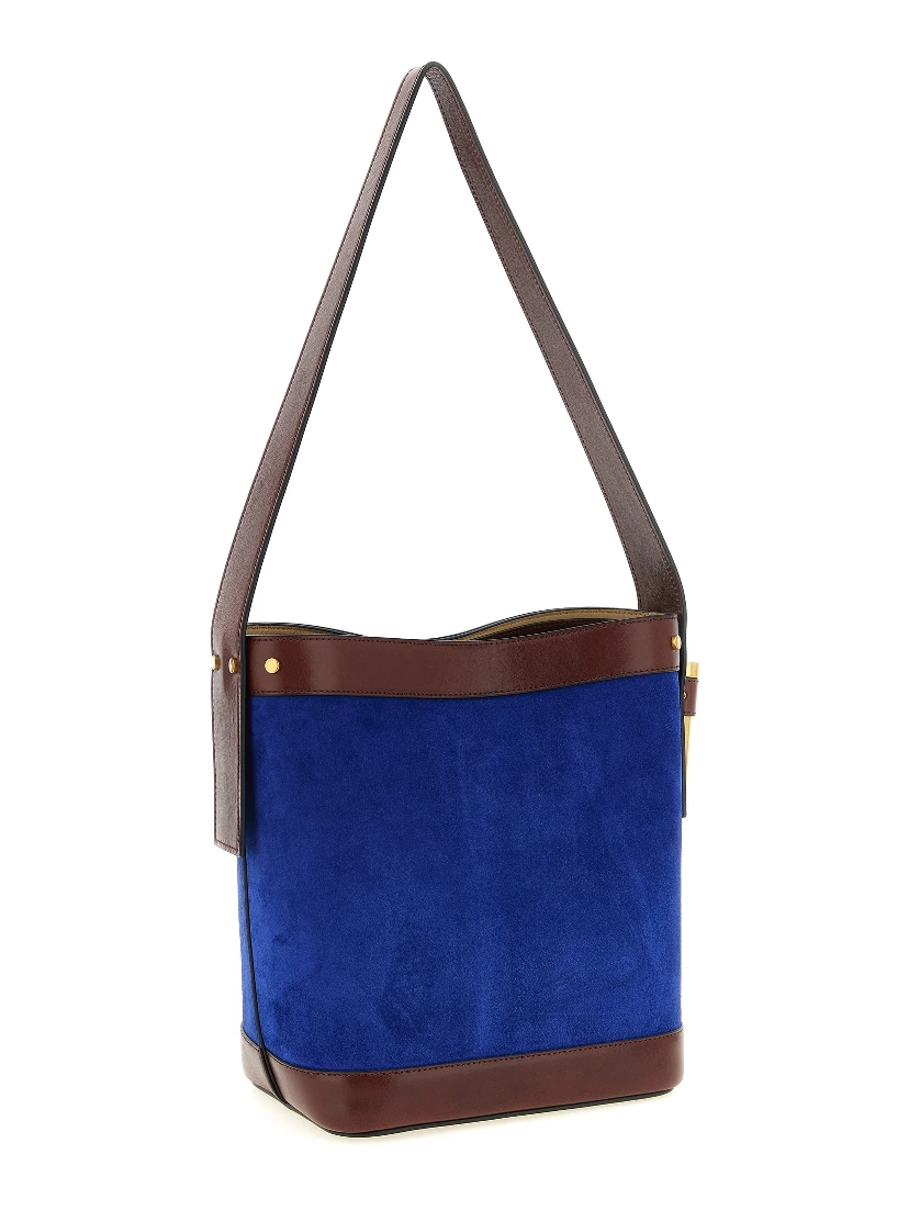 Blue Calfskin Shoulder Bag