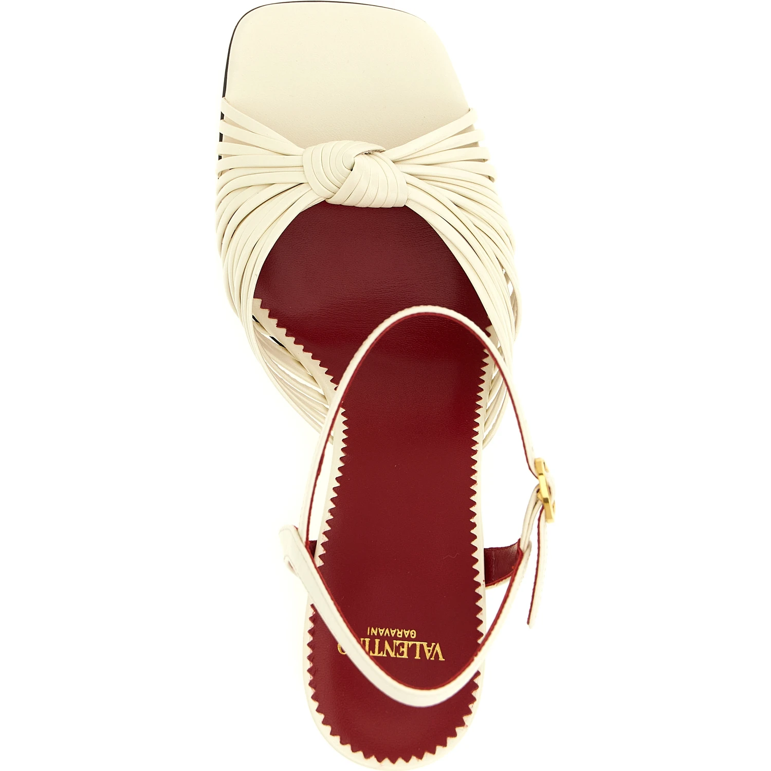 White Goatskin Stiletto Heel Sandals
