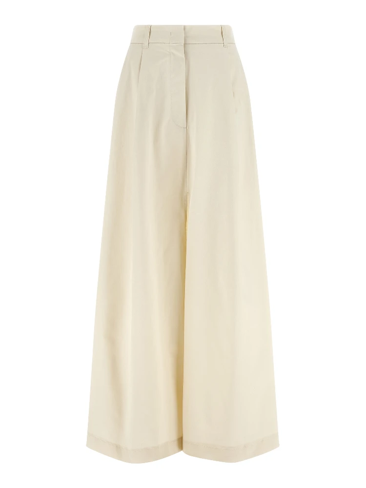 Beige Cotton Mini Skirt