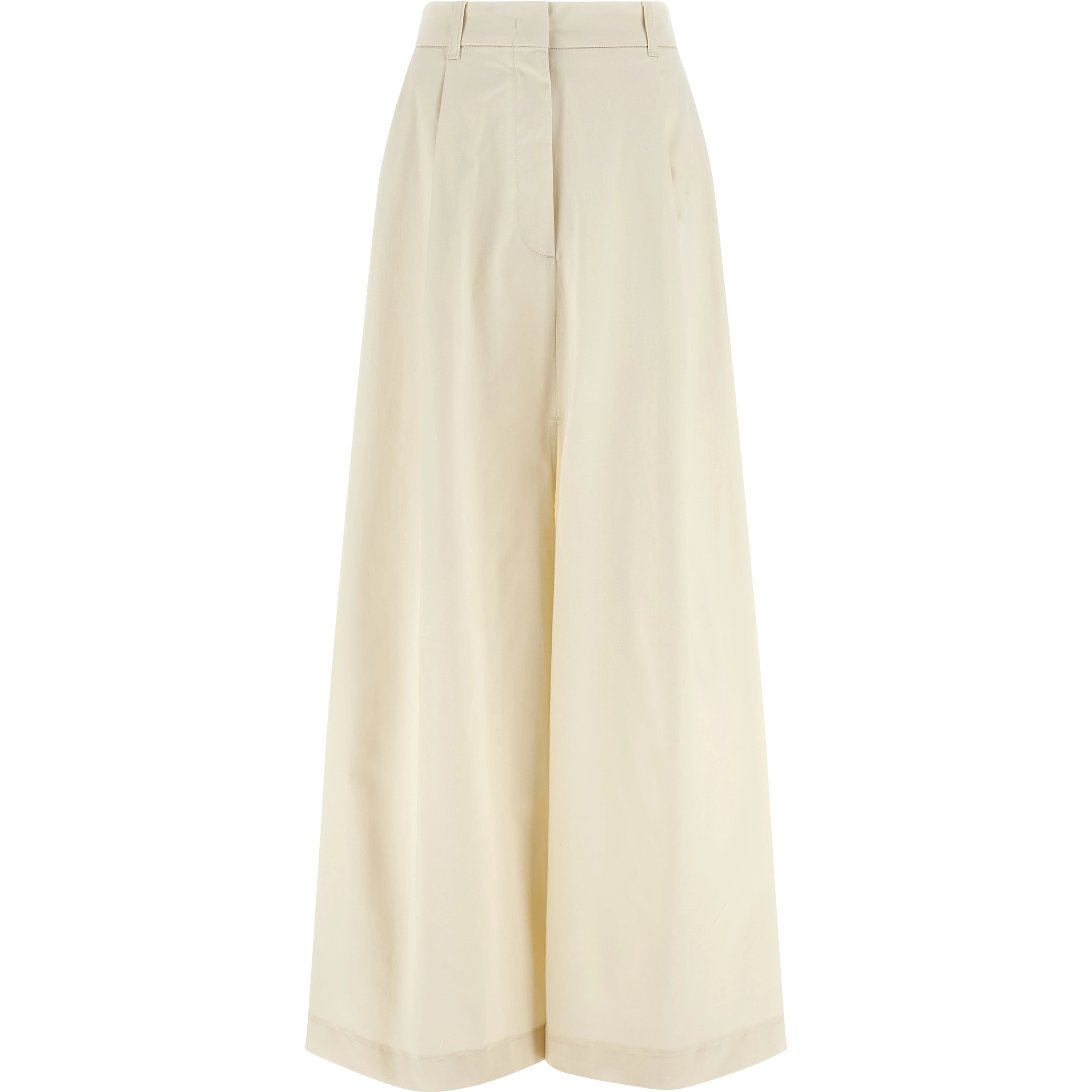 Beige Cotton Mini Skirt