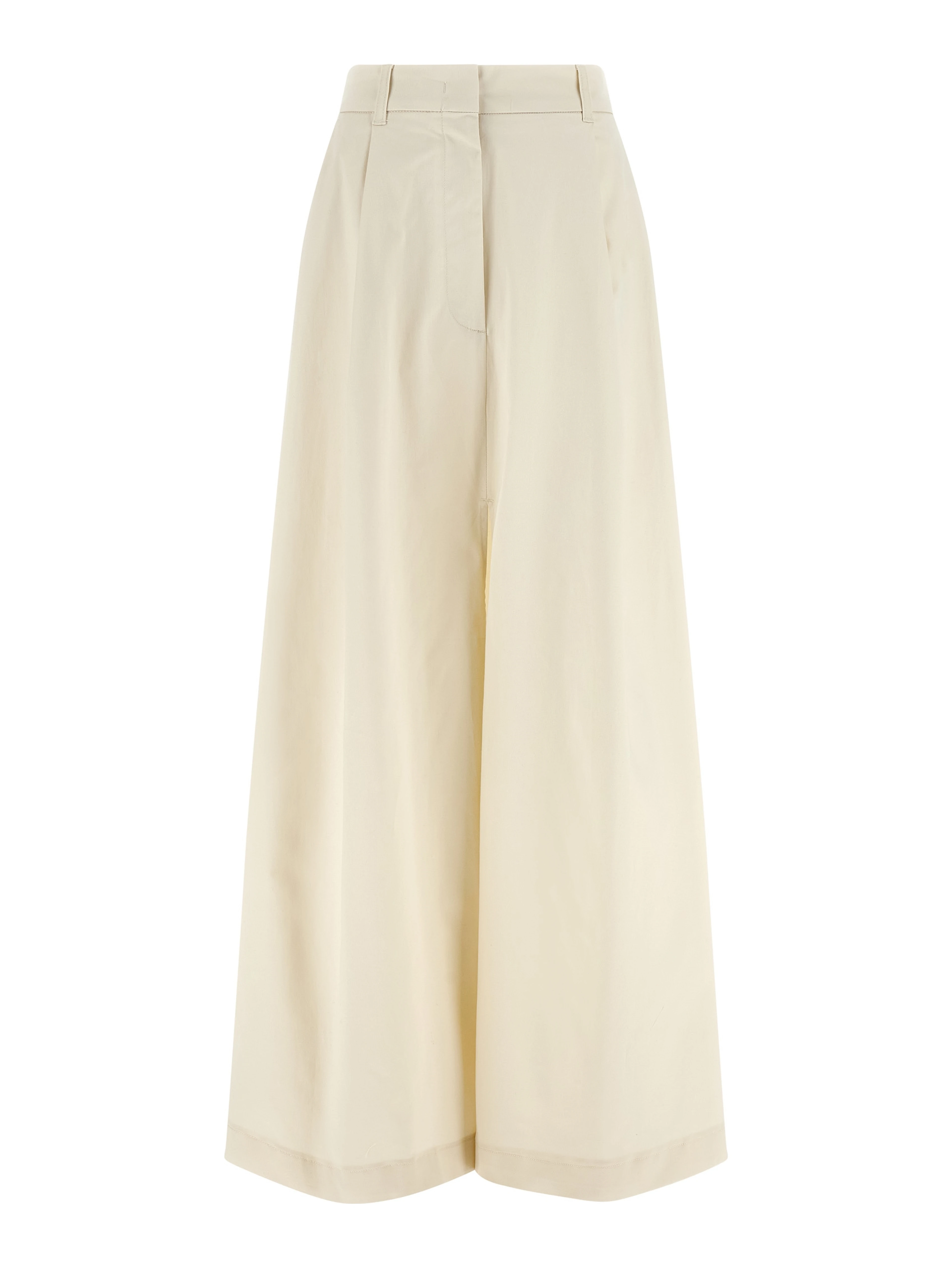 Beige Cotton Mini Skirt
