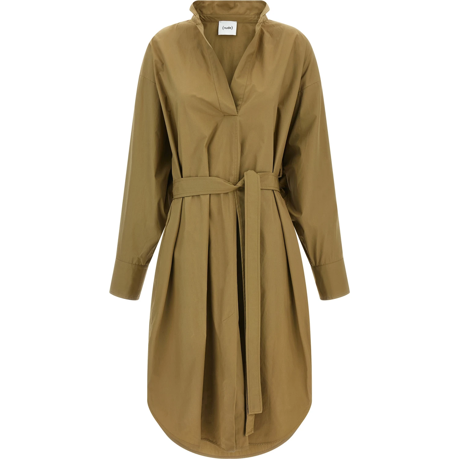 Brown Cotton Midi Dress