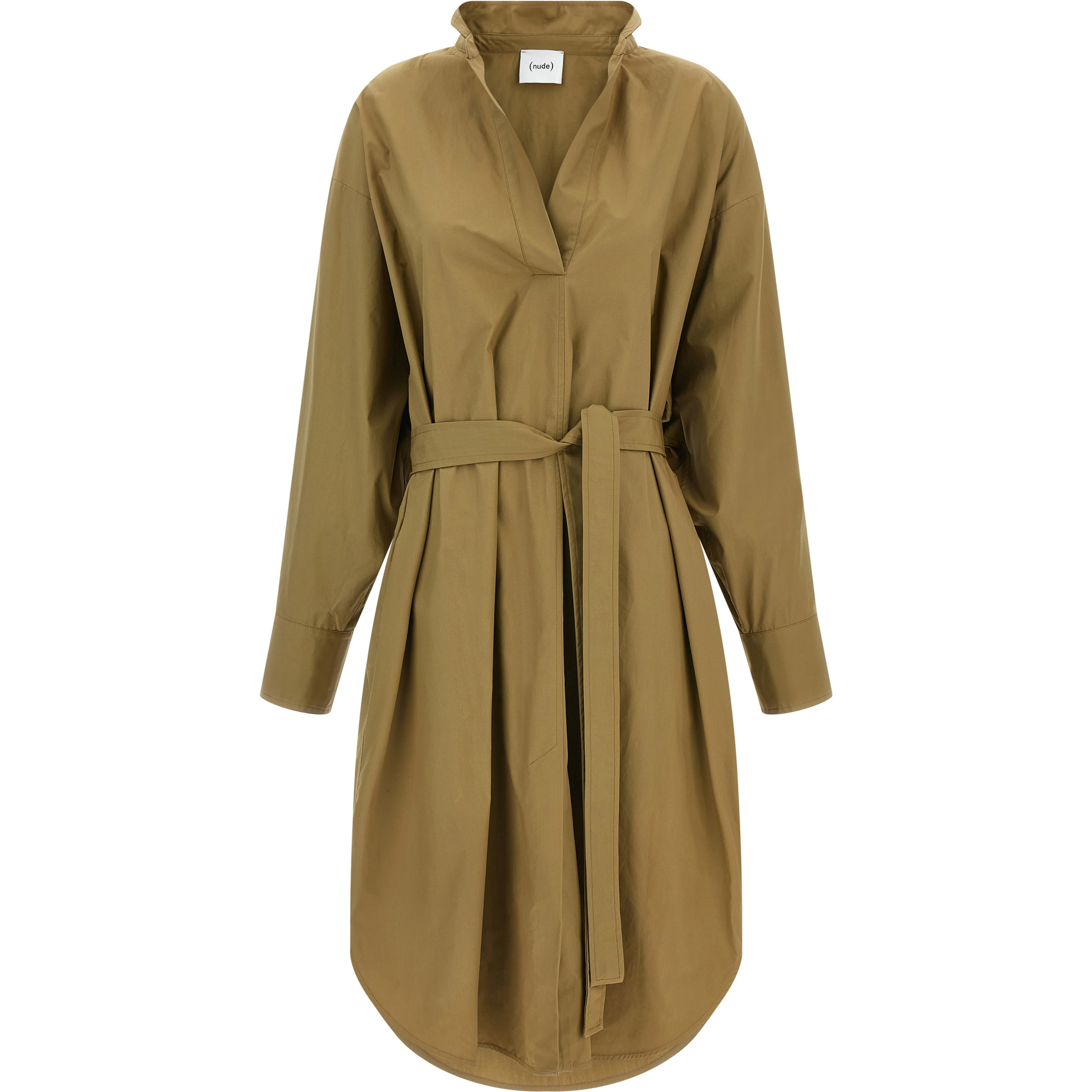 Brown Cotton Midi Dress