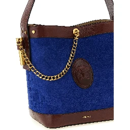 Blue Calfskin Shoulder Bag