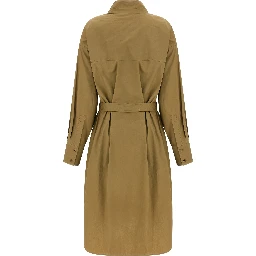 Brown Cotton Midi Dress
