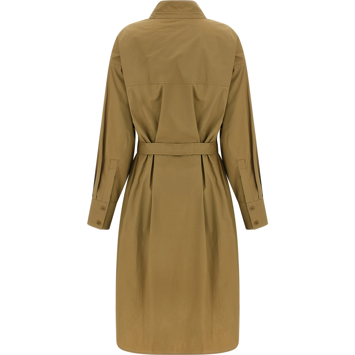 Brown Cotton Midi Dress