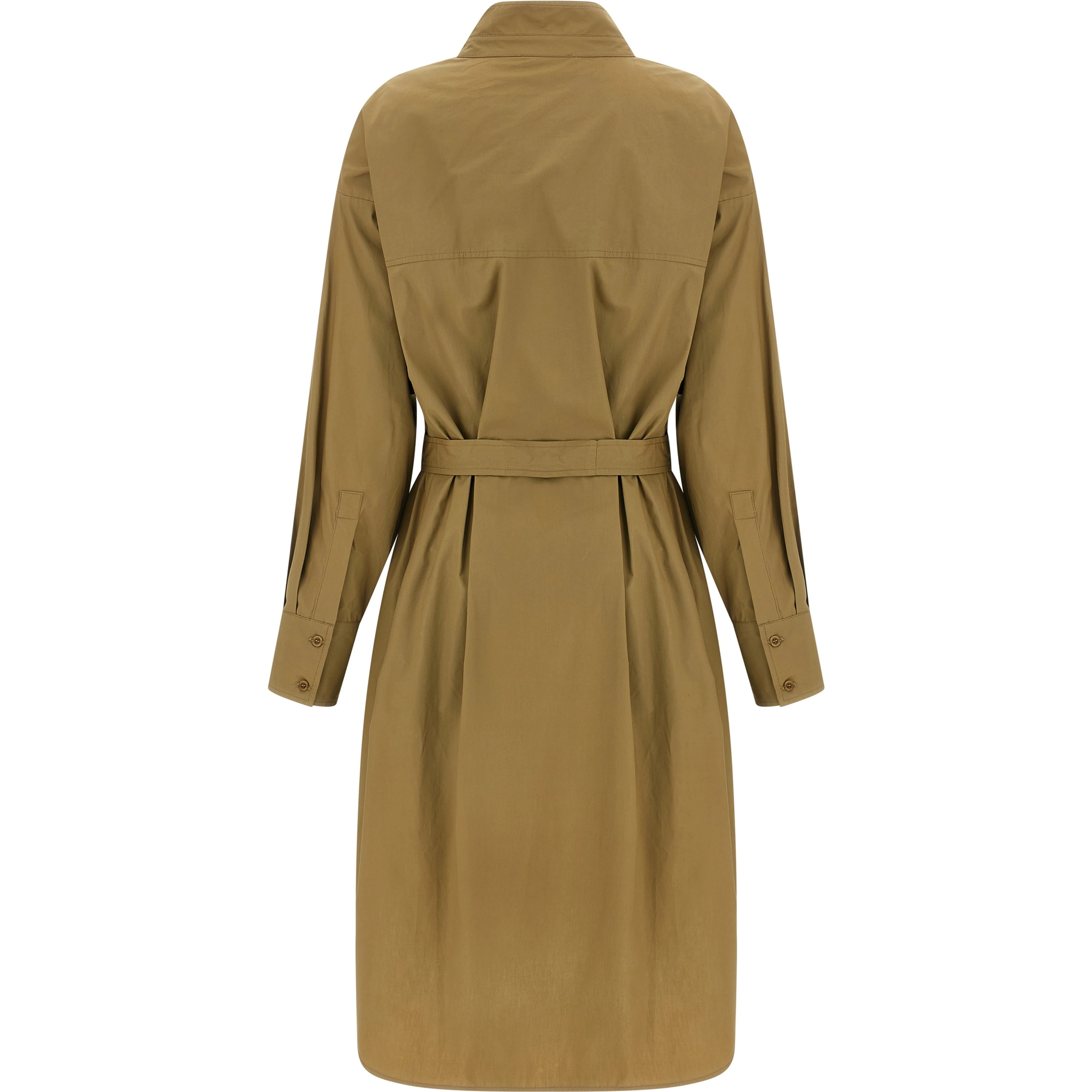 Brown Cotton Midi Dress