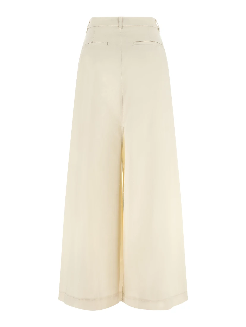 Beige Cotton Mini Skirt