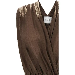 Brown Tencel Long Dress
